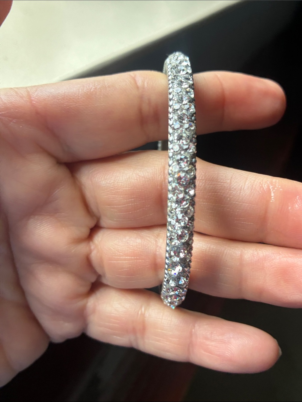 Sparkling Silver Crystal Pavé Bangle Bracelet